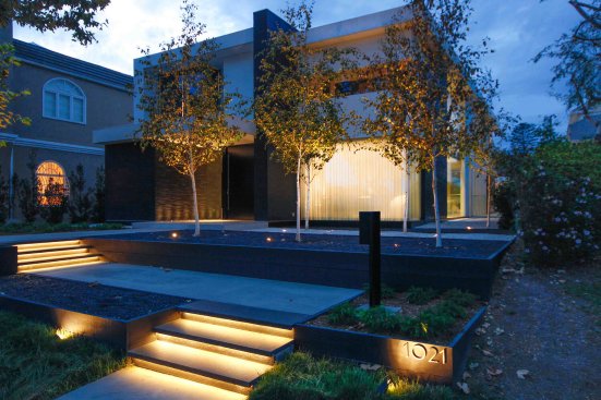Georgina Avenue Santa Monica modern home entry steps