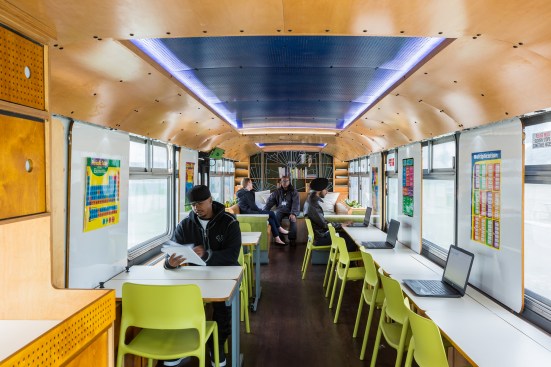 Interior of the mobile classroom
