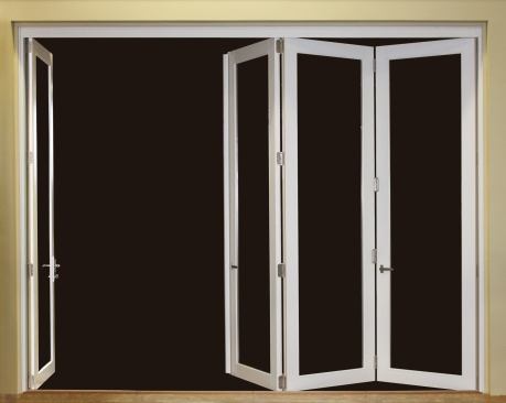 Kolbe & Kolbe&nbsp;  The manufacturer's&nbsp;new door system features panels that fold away to create expansive openings. Made from all-wood or aluminum-clad, the system offers an optional 4 5/8-inch bottom rail, concealed hardware, and architecturally correct mortised hinges. 
www.kolbe-kolbe.com.