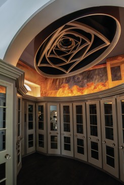 The "Cosmic Oval" at the entrance of the home.
