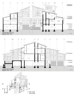 Section drawings of the house.