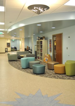 Main stairway and reading area