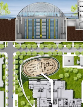 Section and site plan