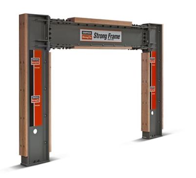 Simpson Strong-Tie Co. The new Strong Frame moment frame is a lateral system solution for residential, multi-family, or light commercial applications. In a large seismic or wind event, the setup bears the brunt of lateral forces, keeping the structural integrity of the beams and columns. It requires no welding and is available in spans up to 24 feet. 
www.strongtie.com.