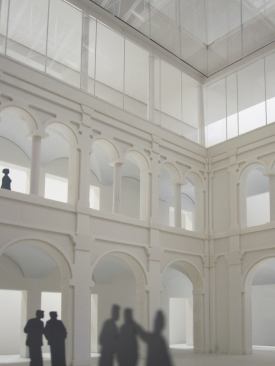 Model of the Calderwood Courtyard in the new Harvard Art Museums.