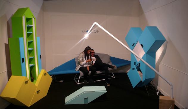 Be+Have's space in the SaloneSatellite extension had shades of Memphis.