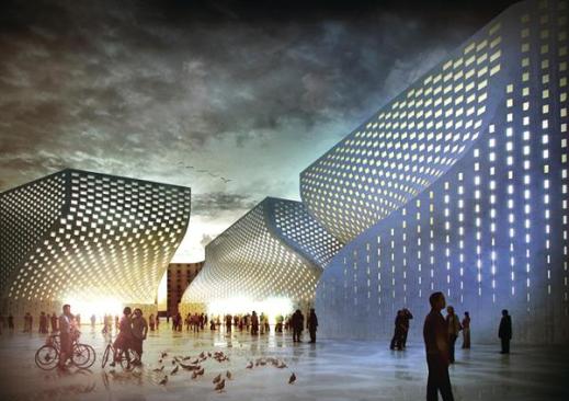 Tirana Mosque and Museum of Religious Harmony Tirana, Albania Bjarke Ingels Group Parts of each of the complex?s three buildings will loom over a central public plaza, creating a courtyard for the cultural center.