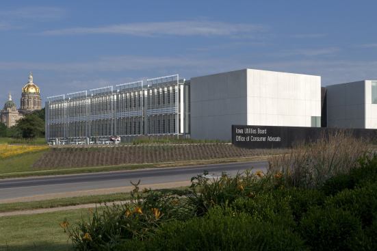 Iowa Utilities Board Office of Consumer Advocate Office Building in Des Moines, Iowa.