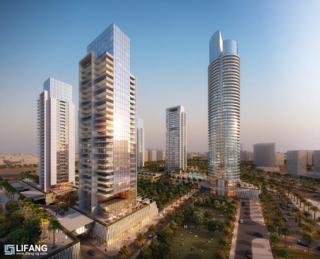 Sunset high rise rendering