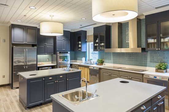 Kitchen - Large and open to facilitate the food and meal preparation that is provided for families on a daily basis by volunteers.