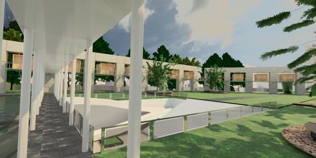 Inner courtyard with zen garden