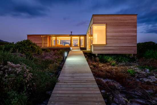 The walkway 'spine' at dusk