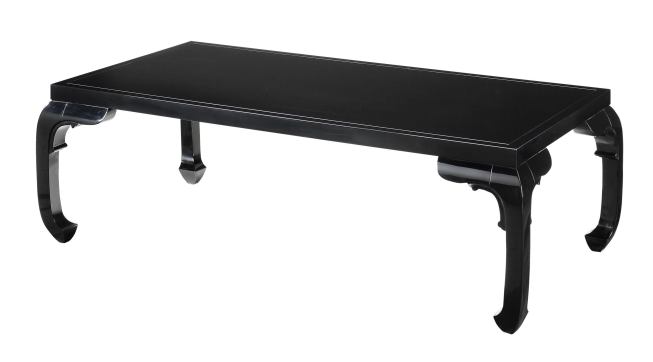 The Kangji cocktail table boasts Ming Dynasty influence and measures 51 inches wide, 18 inches tall, and 35 inches deep.