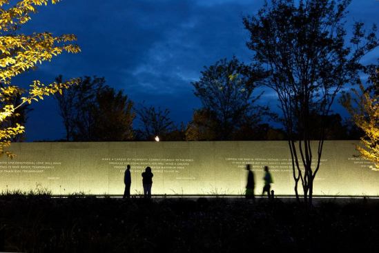 The Inscription Wall at night.