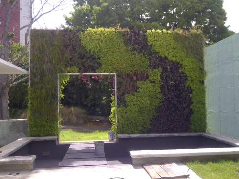 second green wall and insect pond