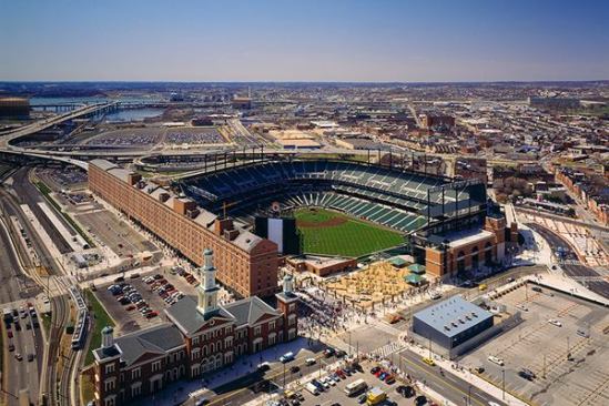 Oriole Park at Camden Yards, Baltimore, by Populous, formerly HOK Sport.