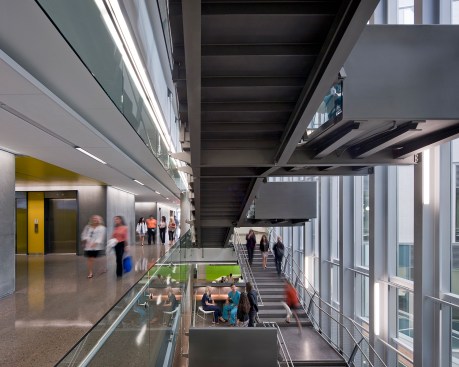 Health Sciences Education Building, Phoenix Biomedical Campus, by CO Architects with Ayers Saint Gross - Atrium stair.