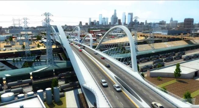 A still from HNTB's animation of the 6th Street Viaduct.