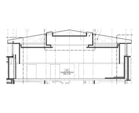 A section through the Quaker Meeting Room.