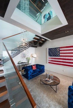 Multi story luxury home interior design.