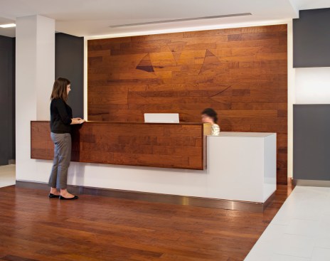 The branded reception desk