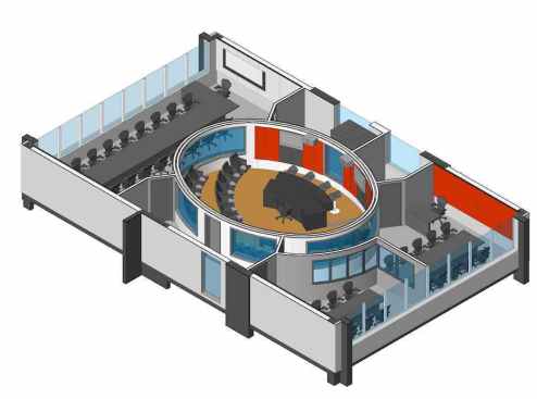ESPM Broadcast Teaching Center, São Paulo. Overview rendering 