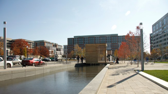 Stage pavilion in the center of the park.