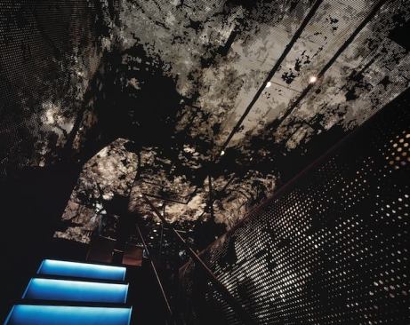 Aoba-Tei Restaurant, by Hitoshi Abe. Perforated metal panels impart the feeling of light filtered by tree canopies.