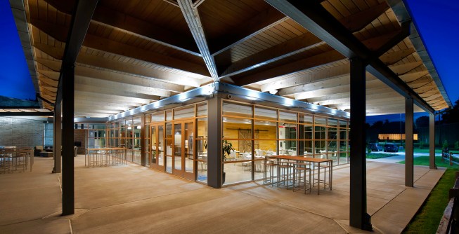 Rear patio - a gathering place for team members to relax or collaborate.