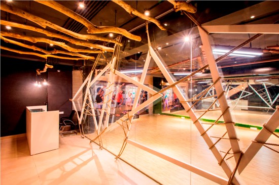  RECEPTION AREA-The ceiling depicting the use of treated wood, spaced to give a contemporary 