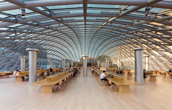 Library interior, reading room