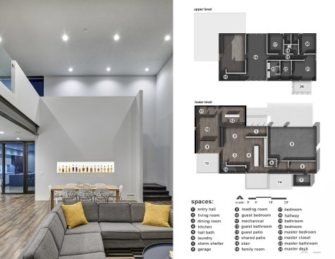 Interior living room looking to the dining room