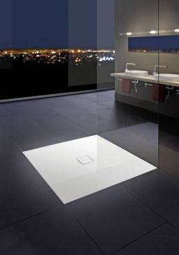 Kaldewei  The Conoflat shower tray draws attention to itself, but not in a bad way. Made from steel enamel, the tray speaks to the trend of linear shower drains and sleek showers with no thresholds. With a starting price of $1,361, trays are available in 17 sizes and three colors. 
www.kaldewei.com.