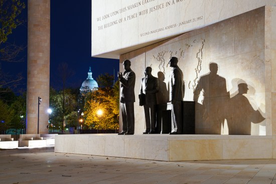 Eisenhower with his advisors, one of the sculptures at the memorial by Sergey Eylanbekov