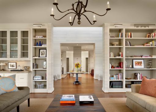 The interior paneling is a vernacular reference that also lends a sense of order and precision.