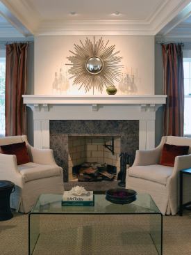 Throughout the house, ceiling beams and trim define spaces within spaces.