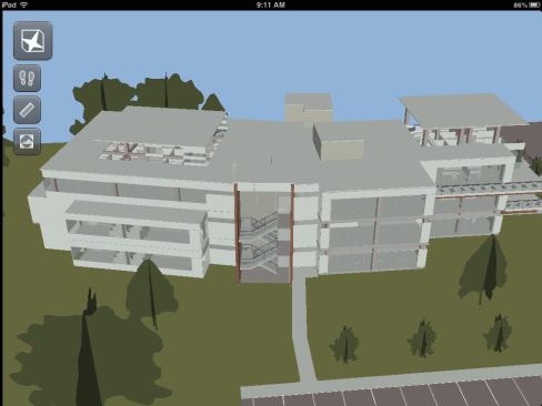 Bentley Systems Navigator Mobile app allows users to navigate and fly through 3-D building models.