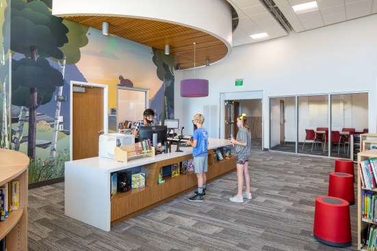 Design elements within the building help create a sense of scale and curiosity for students.  