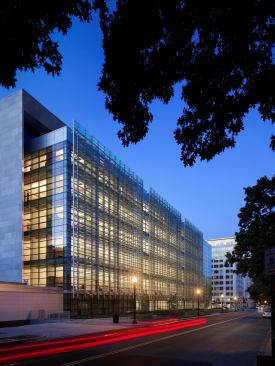 District of Columbia Consolidated Forensics Laboratory at night.