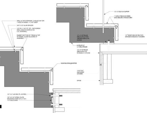 A conceptual drawing of the staircase in detail.