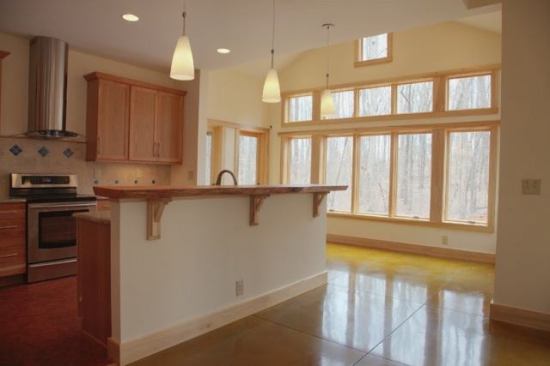 Windows are triple-glazed, and walls have cellulose and icynene insulation.