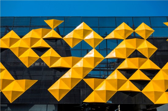The panels are inspired by the folds of the art of origami