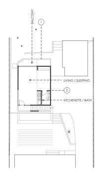 The living area-level floor plan.
