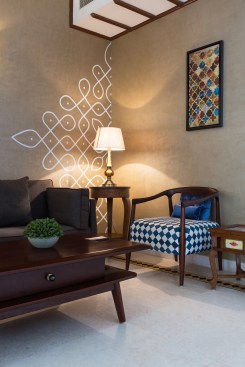 The Kolam Pattern on the wall