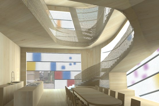 Ground floor in wood. 