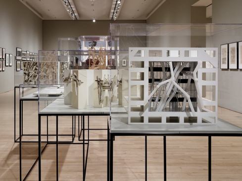 Installation view of 'Lebbeus Woods, Architect,' San Francisco Museum of Modern Art, February 16–June 2, 2013; organized by the San Francisco Museum of Modern Art.