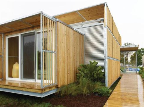 The house was designed to ship in one piece, keeping costs down and making construction easy.