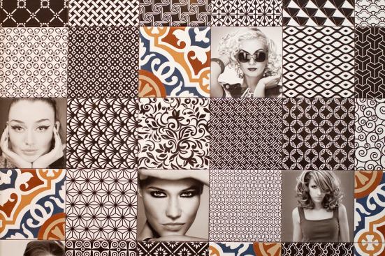 Arapici's Moving (black and white tiles) and Vanguard (colored tiles) collections highlighted two common sights at Cevisama 2013: modern vintage patterns and high-resolution printing on tiles.