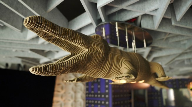 A fun cardboard light fixture for the game room! 