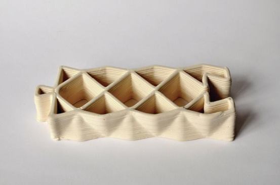 3D-printed brick prototypes.